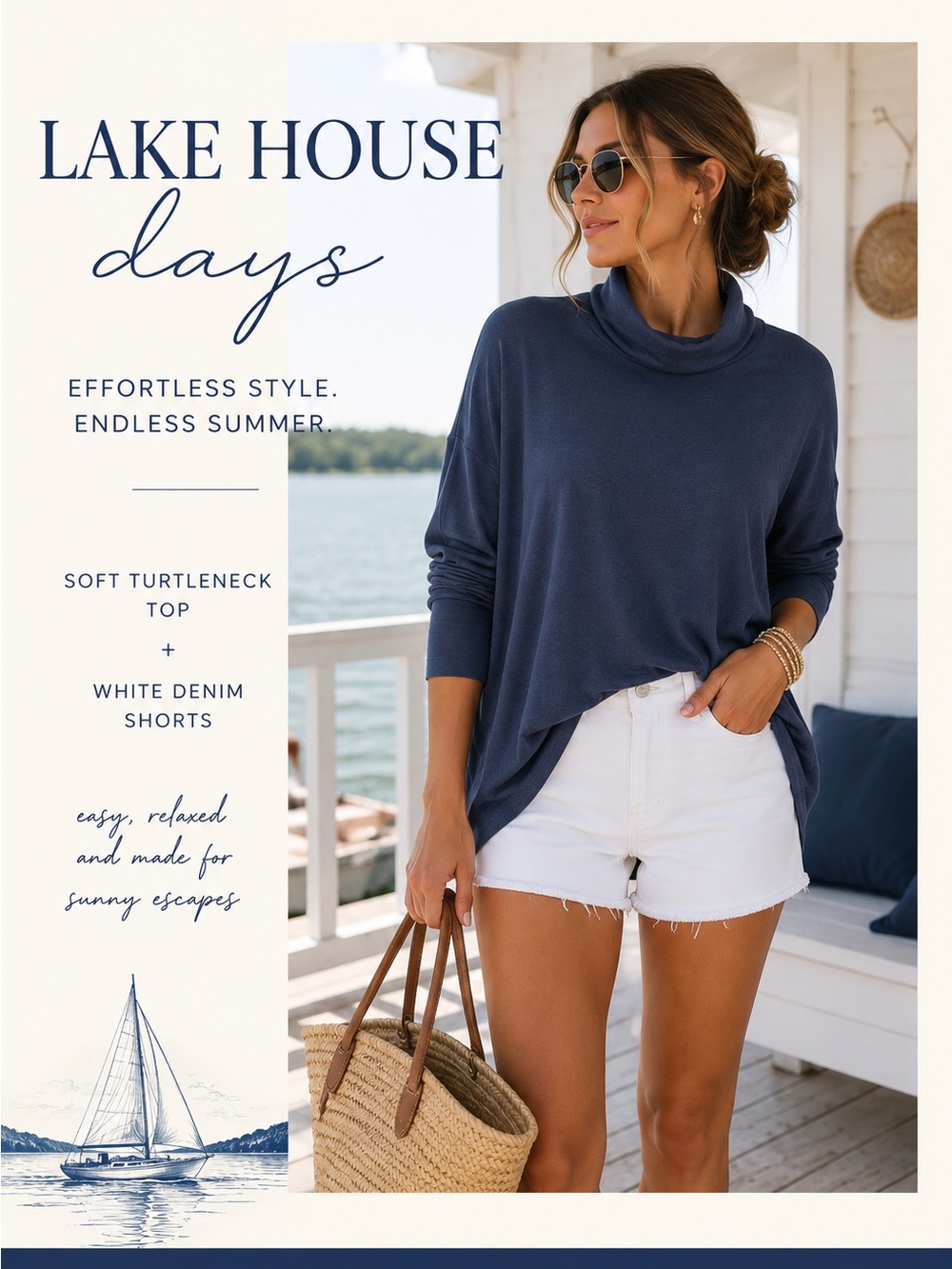 Kit and Ace Draped Turtleneck Tunic Top Luxury Knit